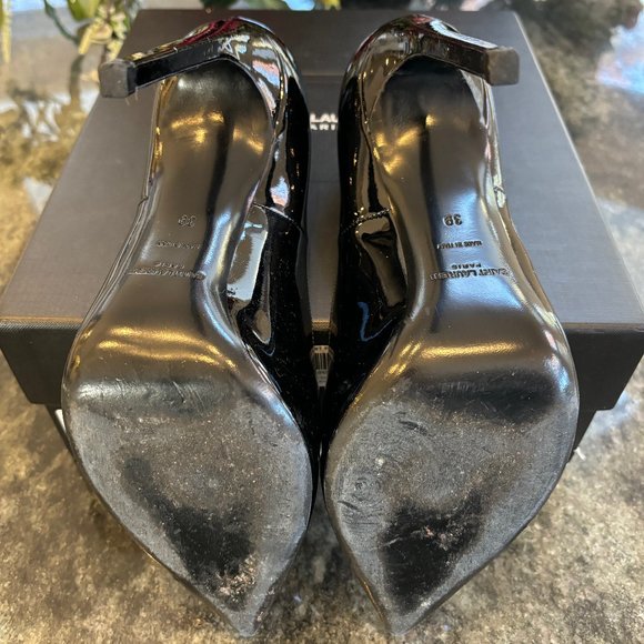 YSL Black Patent Thorn 5"+ High Heels, Euro 39 - Picture 9 of 11